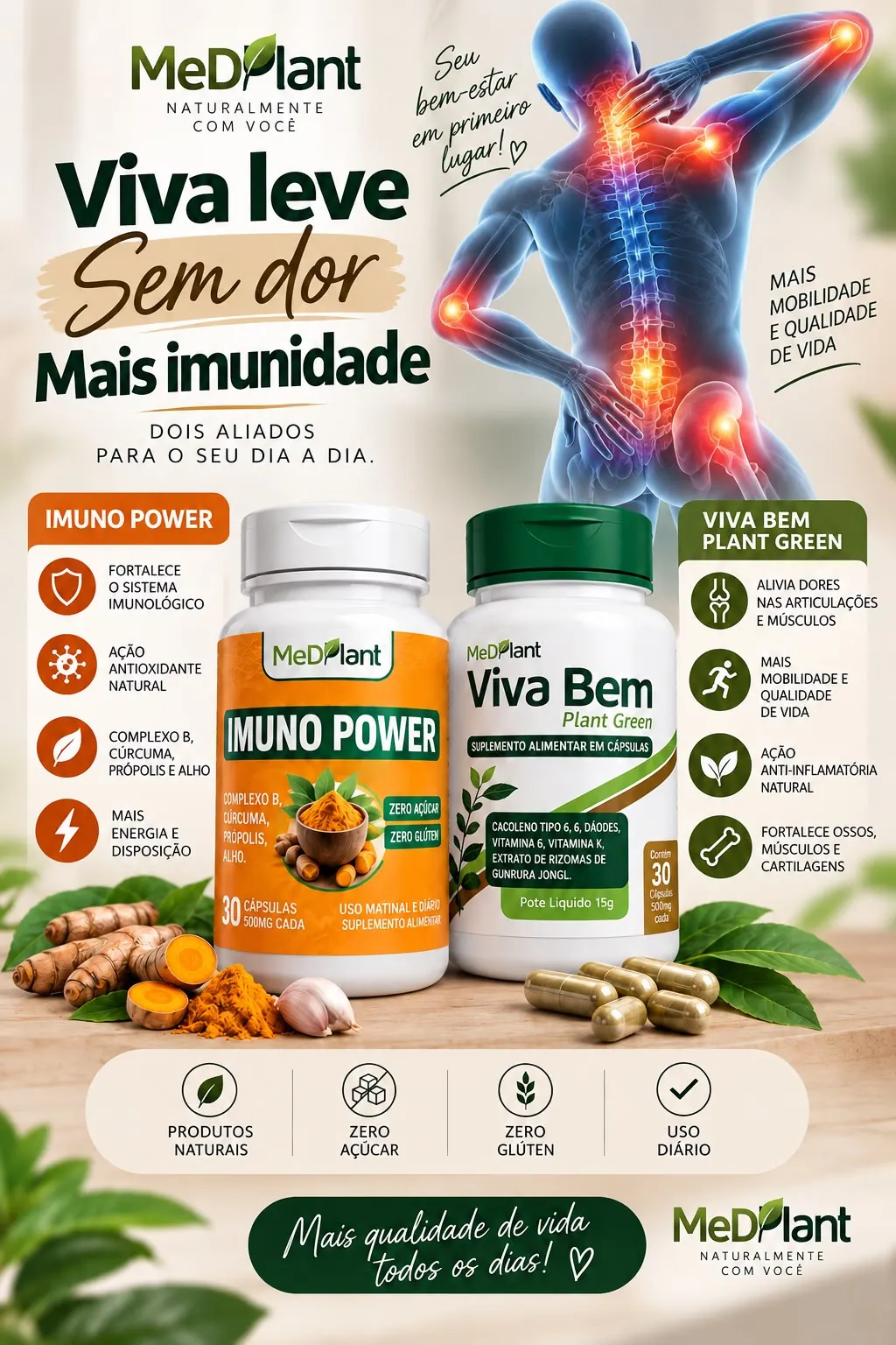 Imuno Power e Viva Bem Plant Green